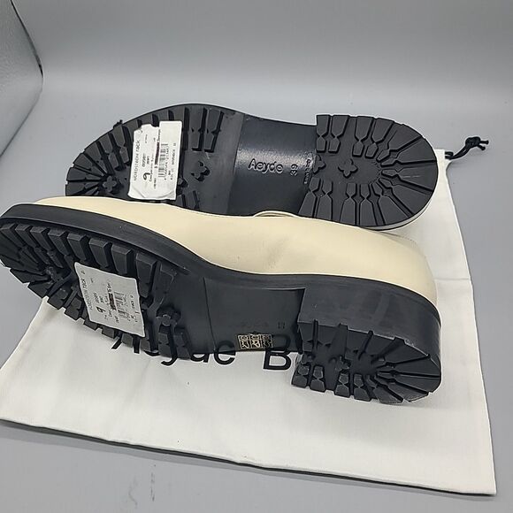 Aeyde Roberta Ivory Leather Mary Jane Loafers Shoes Women 39/ US 9 - Picture 6 of 10